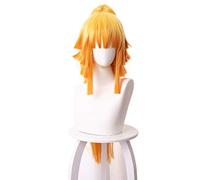 Anime Demon Slayer Kimetsu no Yaiba Agatsuma Zenitsu Donne Coda di cavallo Parrucca lunga Cosplay Costume Resistente al calore Parrucche sintetiche per capelli COS-487CA