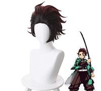 Anime Demon Slayer Kimetsu No Yaiba Kamado Tanjirou Parrucca corta Cosplay Costume da uomo Parrucche sintetiche resistenti al calore MZ-1374
