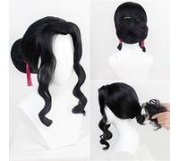 Anime Demon Slayer: Kimetsu No Yaiba Kibutsuji Muzan Parrucche Cosplay Donne nere Capelli ricci + Parrucca gratis Parrucca da festa di Halloween con copricapo
