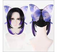 Anime Demon Slayer: Kimetsu No Yaiba Kochou Shinobu Parrucche Cosplay Parrucca di capelli (senza copricapo) + Parrucca solo parrucca