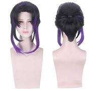 Anime Demon Slayer: Kimetsu no Yaiba Kochou Shinobu Parrucche Cosplay Resistente al calore Capelli sintetici Parrucca nero viola + Parrucca Cap Parrucca taglia unica No.586
