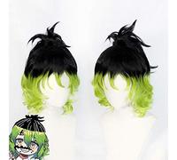 Anime Demon Slayer Kimetsu No Yaiba Parrucche Cosplay Giyuutarou Parrucca sintetica per capelli verde nero + Parrucca gratis WB1491