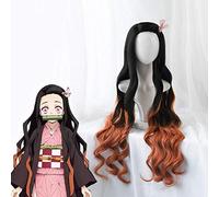 Anime Demon Slayer Kimetsu No Yaiba Parrucche Cosplay Zenitsu Agatsuma Capelli Corti Dorati + Protezione Parrucca Gratuita Taglia Unica Kamado Nezuko