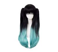 Anime Demon Slayer Kimetsu no Yaiba Tokitou Muichirou Lunga coda di cavallo Parrucca Costume Cosplay Resistente al calore Parrucche sintetiche B