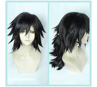 Anime Demon Slayer: Kimetsu no Yaiba Tomioka Giyuu Parrucca Cosplay Halloween Anime Corto Capelli corti Parrucche sintetiche + Cappellino + Traccia