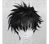 Anime Detective Conan,Case Closed Kaitou Kiddo Cosplay Wig Short Black Heat Resistant Synthetic Hair Wig + Wig Cap