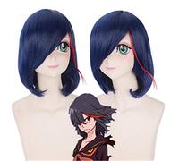 Anime di alta qualità KILL la KILL Matoi Ryuko parrucca corta blu con capelli sintetici resistenti al calore rosso parrucche costume cosplay + cappuccio parrucca