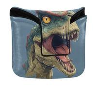 Anime Dinosauro ruggente Golf Mallet Putter Cover con chiusura magnetica Golf Putter Copritesta per la maggior parte delle marche PU Pelle