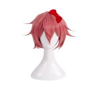 Anime Doki Doki Letteratura Club Cosplay Parrucca, Sayori Rosa Capelli Corti Gioco Di Ruolo Halloween Partito Parrucche + Parrucca Cap Farfalla Capelli Accessori