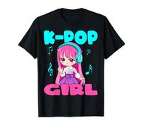 Anime e K-Pop K-POP GIRL Musica Chibi Kawaii Manga Maglietta