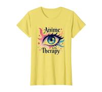 Anime è la mia Terapia: Vivace Arte degli Occhi per i Fan di Otaku, Anime Maglietta, Donna, Limone, XL
