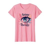 Anime è la mia Terapia: Vivace Arte degli Occhi per i Fan di Otaku, Anime Maglietta, Donna, Rosa, 3XL