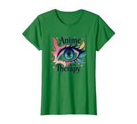 Anime è la mia Terapia: Vivace Arte degli Occhi per i Fan di Otaku, Anime Maglietta, Donna, Verde Mela, XL
