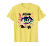 Anime è la mia Terapia: Vivace Arte degli Occhi per i Fan di Otaku, Anime Maglietta, Uomo, Limone, S