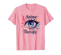 Anime è la mia Terapia: Vivace Arte degli Occhi per i Fan di Otaku, Anime Maglietta, Uomo, Rosa, M