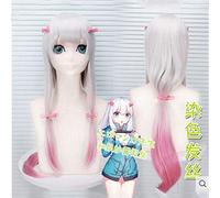 Anime Eromanga Sensei Sagiri Izumi Parrucche Cosplay Argento Misto Rosa Resistente al calore Capelli sintetici Perucas Costumi di Halloween Parrucca