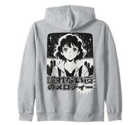 Anime Estetica Notte Insonne Retro anni '80 '90 City Pop Style Felpa con Cappuccio
