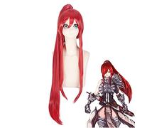 Anime Fairy Tail Erza Scarlet Red Lunga Coda Di Cavallo Parrucca Dritta Costume Cosplay Donne Resistenti Al Calore Parrucche Sintetiche Dei Capelli Pl-701