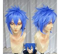 Anime Fairy Tail Jellal Fernandes Parrucca Cosplay Blu Resistente al calore Parrucca sintetica per capelli + Protezione per parrucca