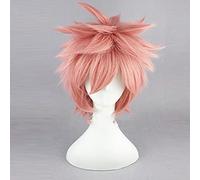 Anime Fairy Tail Natsu Dragneel Parrucca Parrucca Corta Parrucca Unisex Costume Cosplay Rosa Hollween Festa Di Natale + Protezione Parrucca Gratuito