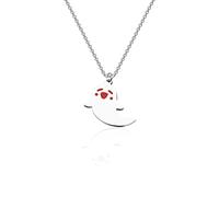 Anime Fantasma Regalo Carino Fantasma Collana Hu Tao Forma Fantasma Gioielli Halloween Cosplay Regali Per Giocatore, Acciaio inossidabile
