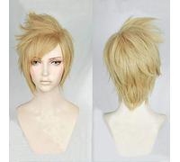 Anime Ff15 Final Fantasy Xv Prompto Argentum Parrucche Cosplay Breve Lino Biondo Resistente Al Calore Parrucca Sintetica Dei Capelli + Protezione Della Parrucca