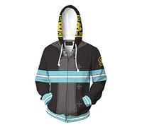Anime Fire Force Cosplay felpe con cappuccio, unisex con stampa 3D, per festival, cosplay o regalo Grigio XL