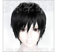 Anime Fire Force Shinra Kusakabe Cosplay Breve parrucche sintetiche resistenti al calore nere + cappuccio parrucca gratuito