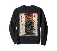 Anime for Men, Samurai Raccoon Graphic, Guerriero Giapponese Felpa