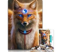 Anime Fox God Puzzle per adulti 1000 pezzi Difficili, giocattoli educativi per l'apprendimento Giochi per famiglie con poster abbinato e foglio di quiz (38x26cm)