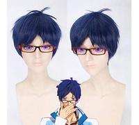 Anime Free Iwatobi Swim Club Cosplay Haruka Nanase Hazuki Nagisa Rin Matsuoka Costume Parrucca Parrucche Cosplay per capelli per feste + Protezione per parrucca gratuita B