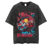 Anime Fullmetal Elric Alchemist T-Shirt Edward Elric Gothic Style Street Trend Fashion Anime T-Shirt