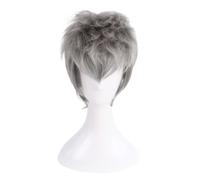 Anime Game Devil May Cry 5 Cosplay Wig, Silver Grey Short Hair for Nero, Role Play Halloween Props Accessories + Wig Cap