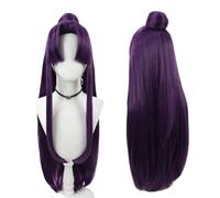 Anime Game Jinshi Wig, The Apothecary Diaries Dark Purple Long Straight Hair with Bang,Halloween Costume Party parrucche sintetiche parrucca Cap