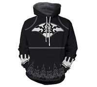 Anime Game NieR: Automata Cosplay Hoodies,Unisex 3D stampa felpa con cappuccio utilizzato per Festival Cosplay o regalo Nero XL