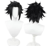 Anime Game Uchiha Sasuke parrucca Cosplay parrucca corta nera capelli parrucche sintetiche resistenti al calore per Halloween Costume Party gioco di ruolo parrucca Cap