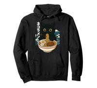 Anime Gatto Che Mangia Ramen retrò Kawaii Gatto Ramen Felpa con Cappuccio