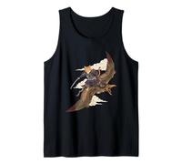 Anime Gatto Divertente Samurai Gatto Equitazione Dinosauro Pterosauro Canotta