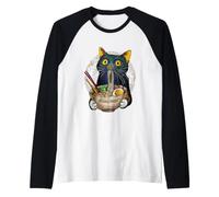 Anime Giapponese Cibo Umorismo Arte Grafica Maglia con Maniche Raglan