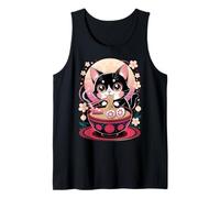 Anime Giapponese Gatto Ramen Kawaii Gatto Mangiare Tagliatelle Canotta