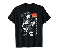 Anime giapponese Girl Music is Life Chitarra elettrica Punk Giappone Maglietta