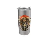 Anime giapponese Samurai Gatto Moto Kawaii Ninja Cat Bicchiere termico in acciaio inox doppia parete