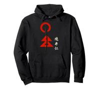 Anime Giapponese Spirits Samurai Sword Warrior Woodblock Art Felpa con Cappuccio