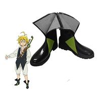 Anime giapponese The Seven Deadly Sins Cosplay Scarpe Meliodas Cosplay Moda Parrucca Uomo Halloween Cosplay Costume Stivali neri 36 solo scarpe