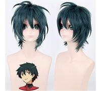 Anime giapponesi Hataraku Maou Sama! Parrucca Cosplay Satana Jacob Capelli sintetici verde scuro per parrucche da uomo in costume da ragazzo