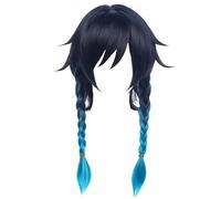 Anime Gioco Cosplay Parrucche Per Venti Nero Blu Gradiente Capelli Corti Parrucche Di Seta Ad Alta Temperatura Per Il Partito Cos Natale Halloween