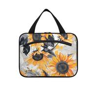 Anime Girasole Ash Arancione Brillante Appeso Make up Bag Organizer con gancio, Designer Pieghevole Cosmetico Makeup Bag per le Donne Must Haves Gym Bolsa para maquillaje, Anime Girasole Ash Arancione