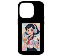 Anime Girl Gamer Gioco Giapponese Tutto il Giorno Waifu Giappone Boba Tea Custodia per iPhone 14 Pro