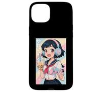 Anime Girl Gamer Gioco Giapponese Tutto il Giorno Waifu Giappone Boba Tea Custodia per iPhone 15 Plus