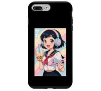 Anime Girl Gamer Gioco Giapponese Tutto il Giorno Waifu Giappone Boba Tea Custodia per iPhone 7 Plus/8 Plus